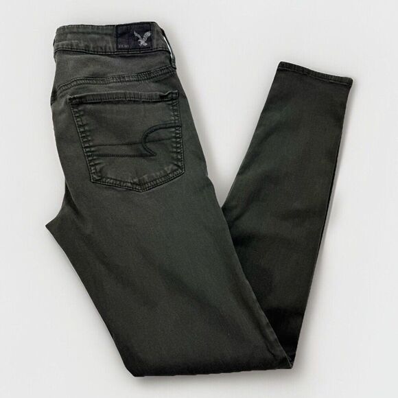 American Eagle Size 4 Gray Jegging Super Stretch Low Rise Casual - Picture 1 of 11